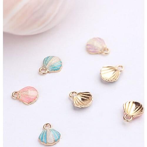 10pcs Summer Fresh Seaside pearl escent Shell pendant Earrings for Girls Necklace Bracelet pendant Diy Jewelry Accessories