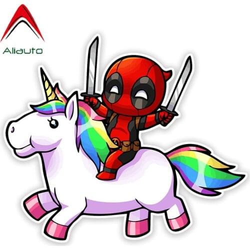 15cm for Cute Deadpool on Unicorn Window Wall Bedroom Auto Motorcycle Laptop Car Sticker Decal Car Accessories