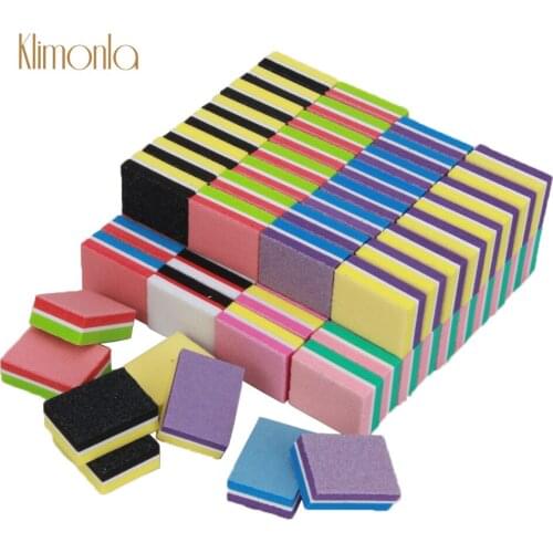 200Pcs/Set Mini Square Double-colors Nail File Mix 100/180 Grit Sanding Nail Files And Buffers Set Sponge Nail Art Nail Art