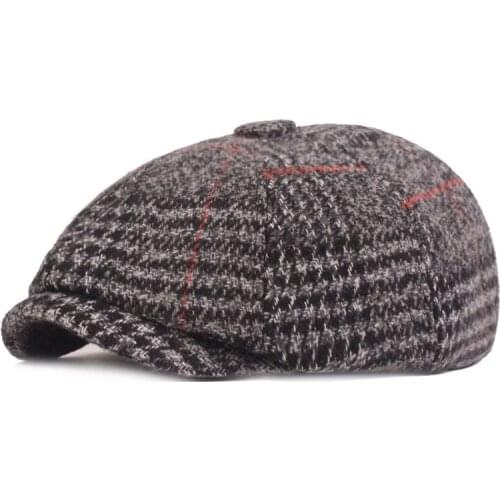2021 Winter Warm Hats for Men 10%Wool Newsboy Caps Retro Octagonal Hat Casual Mens Fashion Berets Peaky Blinders Gorras