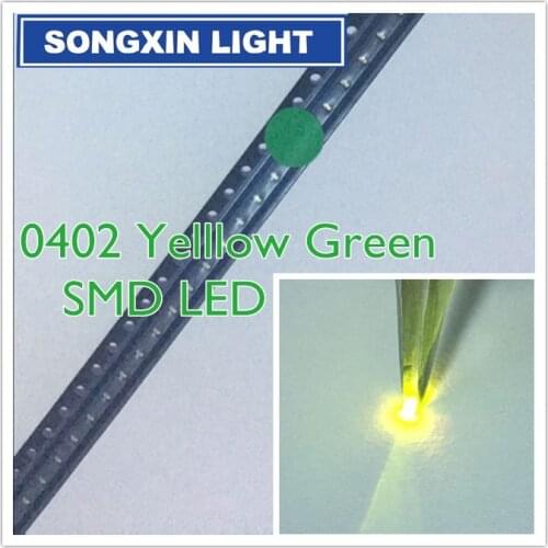 3000pcs SMD 0402 LED Chip Yellow Green Surface Mount SMT Beads (1005) Light Emitting Diode LED Lamp