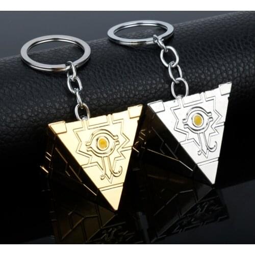 Dongsheng 3D Yu-Gi-Oh Keychain Anime Yugioh Millenium Key Chains Toy Yu Gi Oh Cosplay Pyramid Egyptian Eye Of Horus Key Ring