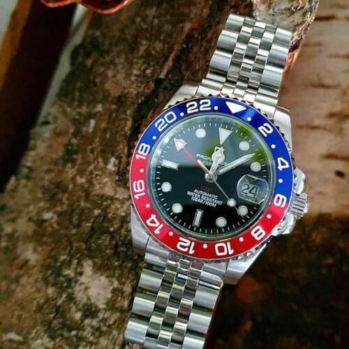 PAGANI DESIGN Top Brand 40mm GMT Business Mens Mechanical Watches 100M Waterproof Sapphire Glass Stainless Steel Mens Watch