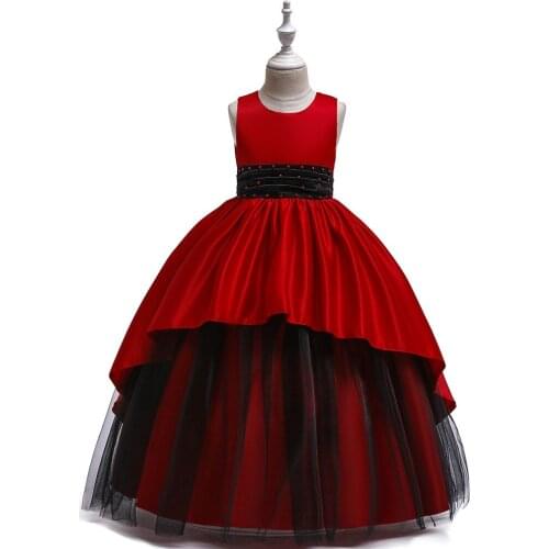 Childrens princess dress long 2020 new girls black tulle gown dress girls dresses for party and wedding CHD20141