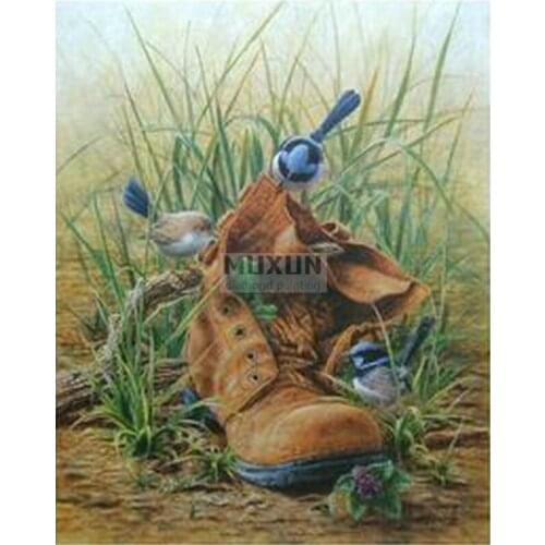 DIY 5D diamond embroidery sparrow diamant cross stitch full square diy diamond painting leather shoes Mosaic pictures puzzle