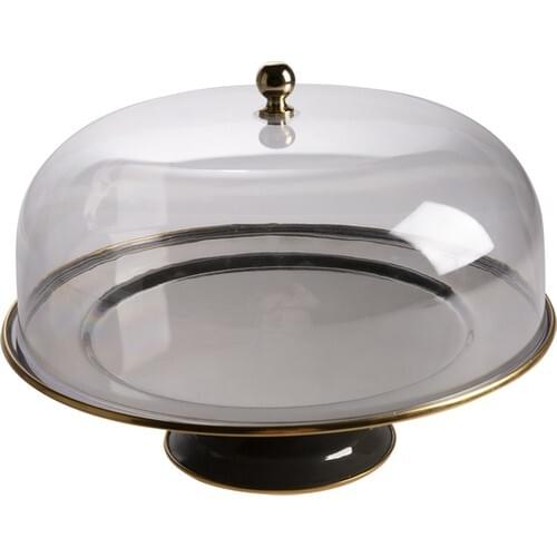 Emsan Troy Enamel Footed Cake Dome Black