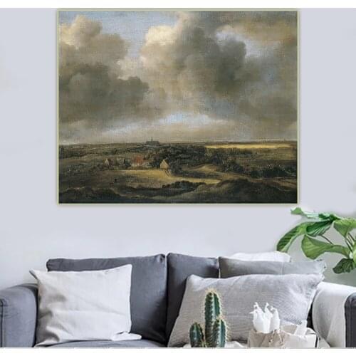 Jacob van Ruisdael《Bleaching Fields at Bloemendaal near Haarlem》Canvas Oil Painting Aesthetic Picture Wall Decor Home Decoration
