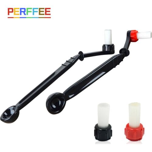 Espresso Coffee Machine Cleaning Brush with Spoon Replaceable Head Coffee Maker Cafe Grinder Cleaner Brewing Head Cleaning Tool