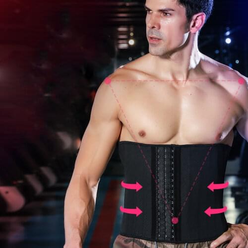 Man Waist Cincher Trainer Tummy Slimming Sheath Sauna Body Shaper Trimmer Belt Abdomen Shapewear Corset XXS-6XL