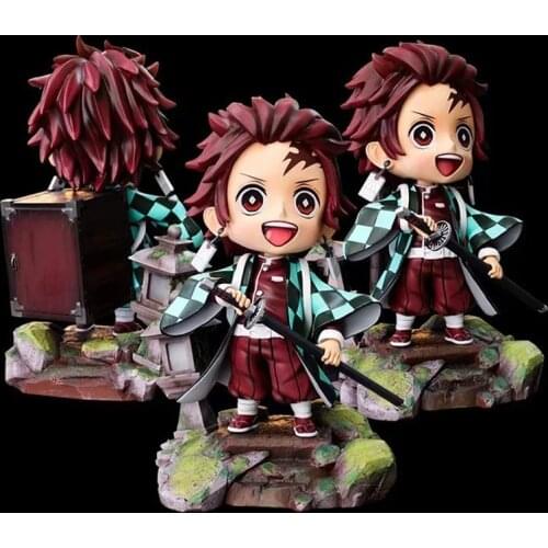 Cartoon Model Toy Stove Door Tanjiro With Light Can Illuminate Q Version Decoration Environmentally Friendly Pvc Material Toy