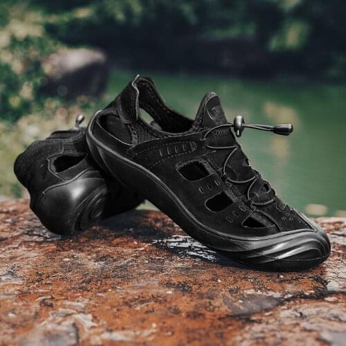 Summer Shoes Men Mens Sneakers Summer Breathable Slippers Men Shoes Flip Flops Mens Leather Zapatillas Verano