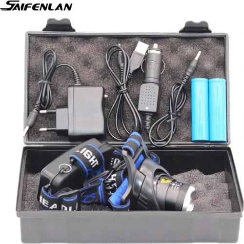 18650 Head Lamp T6/L2 LED Rechargeable 6000lumens High Power Headlamp Headlight Waterproof Zoomable Head Flashlight Fishing