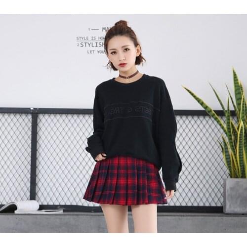 New Summer Harajuku Cute Punk Style High-waisted Red White and Green Chequered Fashion Mini Short Pleated Skirt