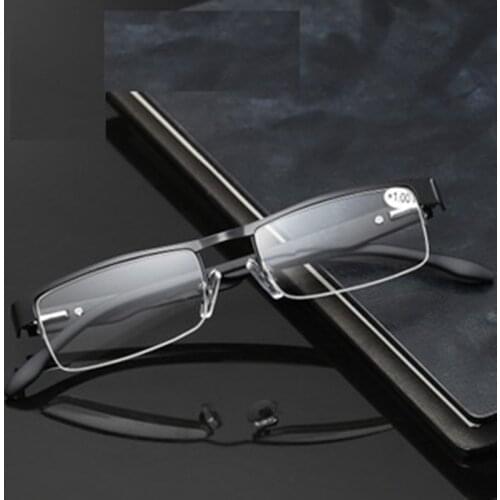 Reading Glasses Men Titanium Alloy Non Spherical 12 Layer Coated Lenses Business Hyperopia Prescription Eyeglasses +1.0 To +4.0