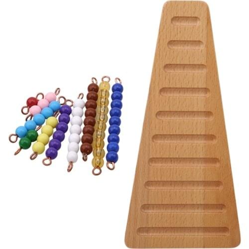 10Pcs Montessori Genuine Bead Stair Acessories Math Manipulatives Kindergarten Colorful Beads Gift For Infant Early Learning