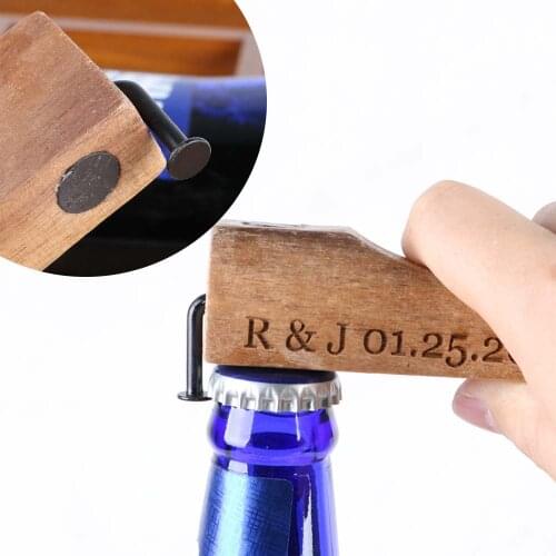 Custom Engrave text wooden Bottle Opener Personalize name date Groomsman Gift birthday party wedding gifts for guests