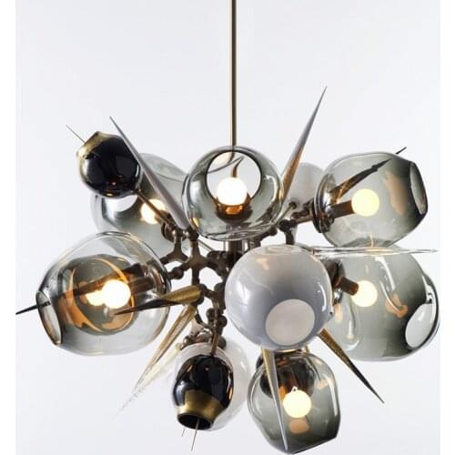 Post Modern Branch Led Chandelier For Living Room Glass Shades Metal Lustre E27 Pendant Chandelier Indoor Lighting Luminarias