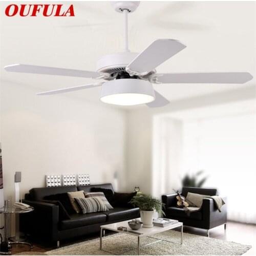 OUFULA Ceiling Fan With LED Light Kit Remote Control 3 Colors Modern Home Decorative for Rooms Dining Room Bedroom Restaurant