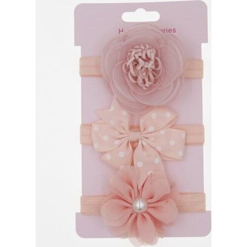 3Pcs Baby Girl Elastic Flower Headband Rubber Children Baby Nice Hair Rubber Headwear Skinny Stretchy Bowknot Flower Hair Band