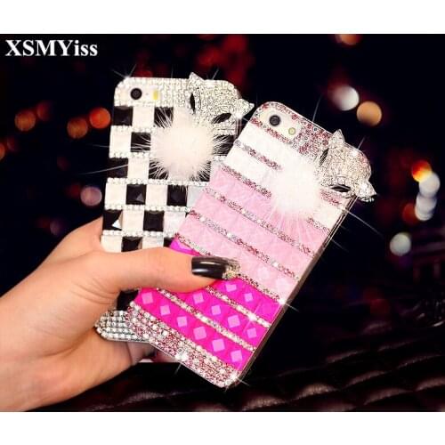 XSMYiss diamond Case For iPhone 12 11 Pro X XS MAX XR 5S 6S 7 8 PLUS Phone shell luxury Glitter Fox head Back Protective cover