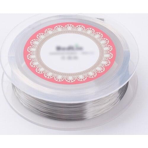 1 Roll Silver Tiger Tail Wire 0.15mm 0.2mm 0.25mm 0.3mm 0.4mm Nylon-coated Steel Beading Wire For Jewelry Making Accessories F50