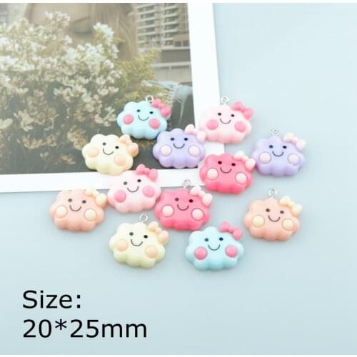 Cute Colorful Cloud Charms Resin Flat Back Cabochon Bracelets Necklace Earrings Making Accessories DIY Jewelry Pendants