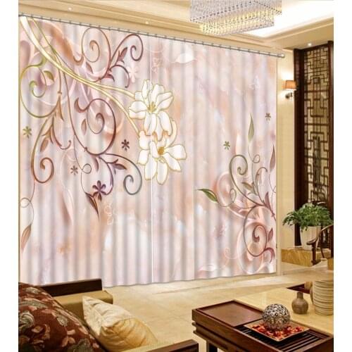 Modern Curtain fresh flower Curtains For Bedroom Blackout Curtains For girls room Kitchen room Living room Pink Drapes