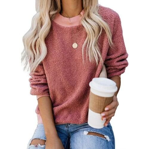Warm plush long sleeve pullover women sweaters 2021 solid o-neck casual turtleneck sweaters women winter clothes pull femme