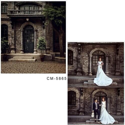 DAWNKNOW Vintage Building Vinyl Photography Backdrops For Wedding Polyester Background For Lover Photo Studio CM5865