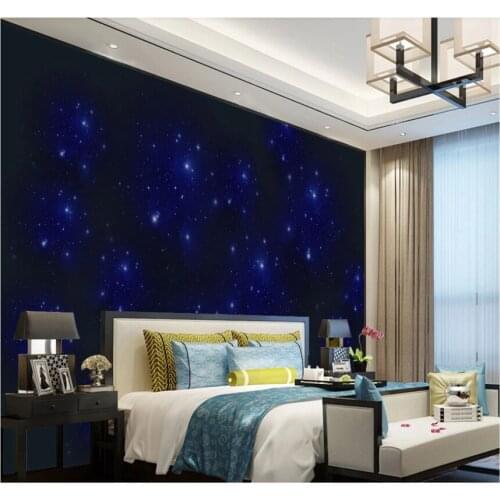 Xuesu Blue universe starry sky large wallpaper living room decoration mural professional custom 8D waterproof wall covering