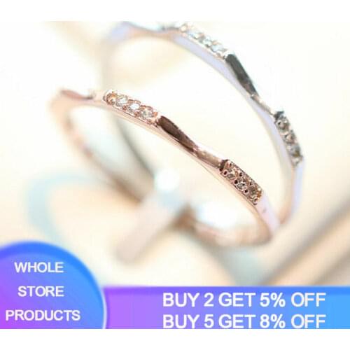 YANHUI Womens Jewelry Micro Pave Cz Zircon Crystal Wedding Band Eternity Stacking Ring Fashion 1.5mm Rose Gold Anniversary Band