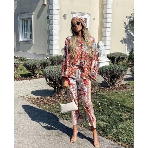 Women 2021 Fashion Patchwork Floral Print Wide Leg Pants Vintage High Elastic Waist Female Ankle Trousers Streetwear woman pants