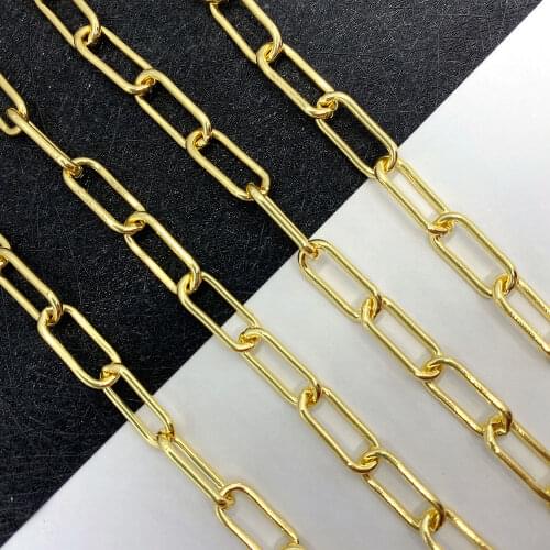 Golden Handmade Chain Fashionable Copper Chain for DIY Jewelry Necklace Bracelet Jewelry Accessories Copper Chain 1 Meter