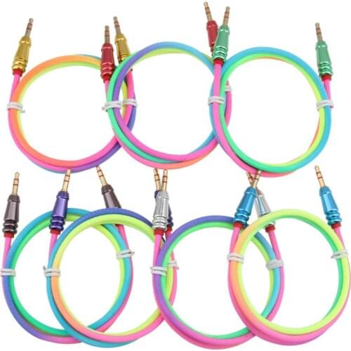 1m Aux Cable Nylon Speaker Wire 3.5mm Jack Audio Auxiliary Stereo AUX Cord Male to Male for Car Headphone Mobile Phone MP3 MP4