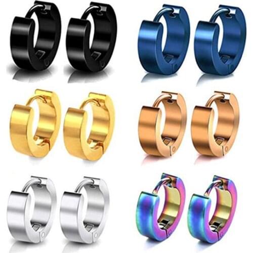 1Pc Fashion Unisex Small Hoop Titanium Steel Plated Huggie Earring Jewelry Gift