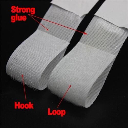 2.5cm*5m/Pairs Black White Magic Tape Hook and Loop Self Adhesive Fastener Tape Strip with Strong Glue for Home Supplies