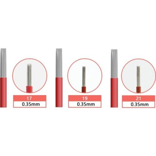 30 Pcs Semi Permanent Makeup Eyebrow Tattoo Microblading Eyebrow 17/19/21 Round Needles