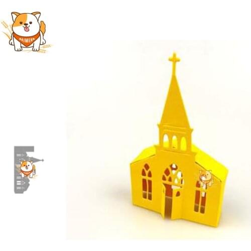 3D Church House Metal Cutting Dies Mold Knife Scrapbooking Stencil DIY Embossing Craft Die Cuts Card Making New Dies For 2020