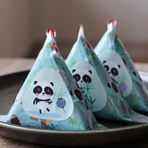 50pcs Cartoons Triangular rice ball packaging bag, panda rice ball wrapping paper, Japanese style rice ball mold, sushi bag