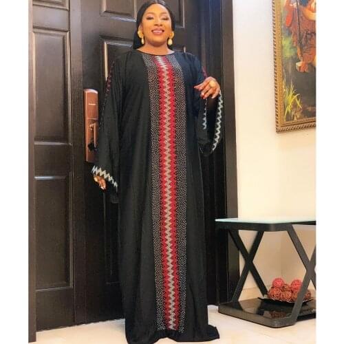 African Dresses For Women Dashiki Long Maxi Dress Spring Autumn Diamonds Dress Ladies Traditional African Clothing