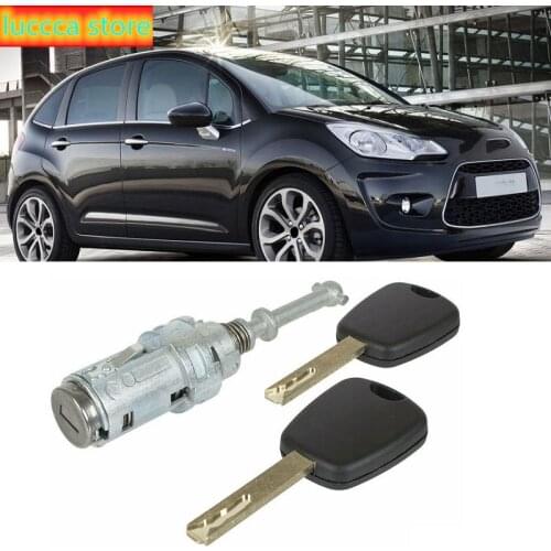 Car left front door lock barrel for Citroen C2 C3 2002-2010 with 2 keys 9170T9 9170W9 9170T5 256924