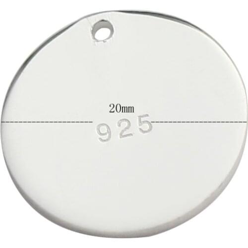Beadsnice Sterling Silver 925 Stamping Charms Tags Dainty Round Custom Accessories Personalized High Quality ID 39175