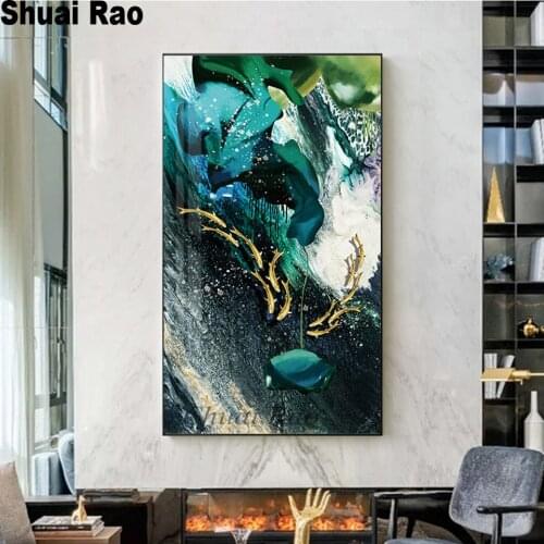 Large diamond mosaic Abstract Golden koi Diamond Embroidery sale daimond painting full square round drill Decor