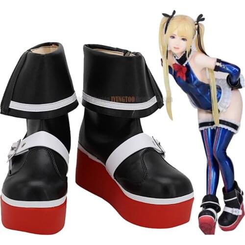 Dead or Alive 5 Marie Rose Cosplay Boots Custom Made Leather Shoes Any Size for Unisex