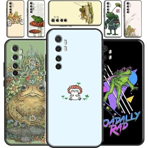 Kawaii Cute Frog Case For Xiaomi Mi 11 Lite Ultra 9 10 9T 10T Pro A3 POCO F3 F1 F2 M3 X3 Pro Bumper Cover