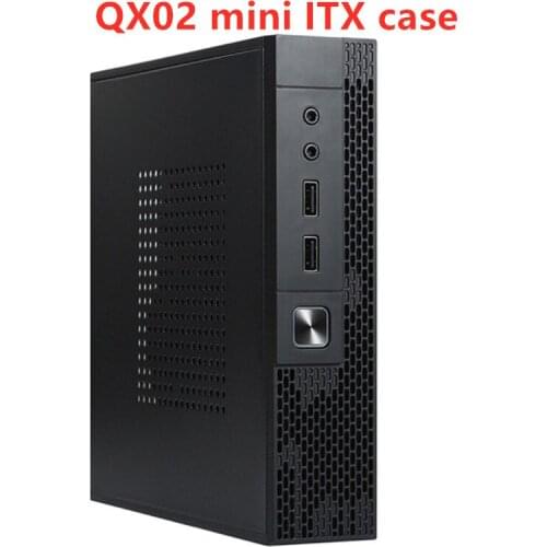 ITX Computer Case QX02 Mini Desktop Case Industrial Control Home Theater PC Gaming Case Front USB Audio Interface DIY