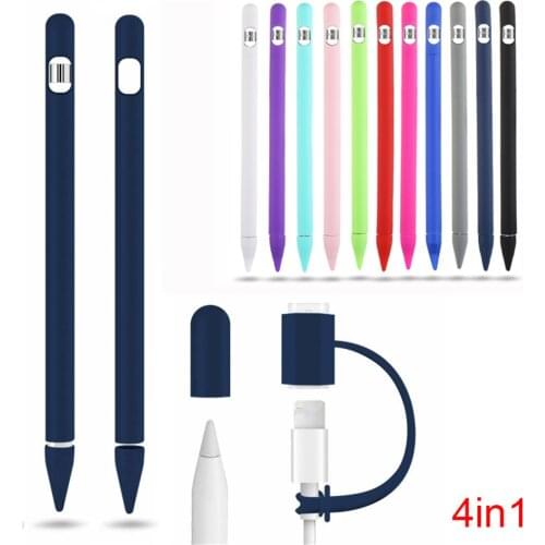 Colorful Soft Silicone Compatible For Apple Pencil Case Compatible For iPad Tablet Touch Pen Stylus Protective Sleeve Cover