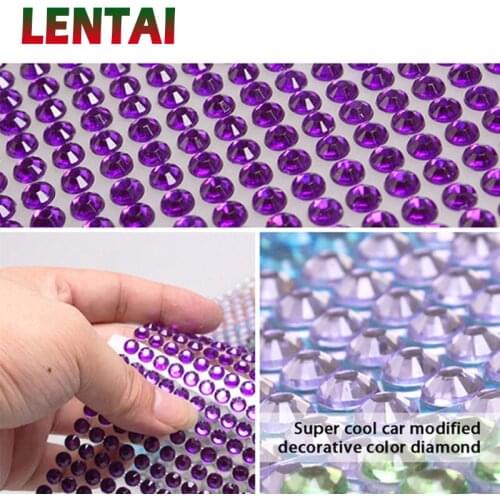LENTAI For Mercedes benz w204 w203 Audi a3 a4 b6 b8 a6 b7 c5 Volkswagen polo Abarth Car Acrylic Crystal Colored Diamond Stickers