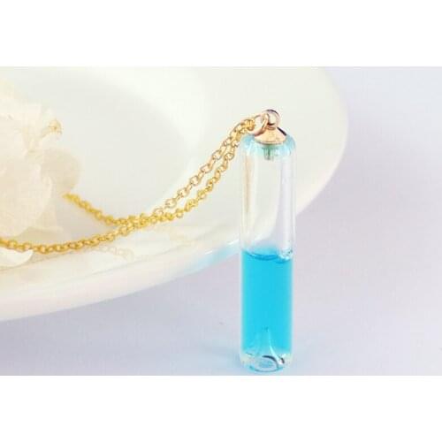 1PC Cylinder Bottle Perfume Bottle Murano Glass Essential Oil Diffuser Necklace Best Handmade Gift For Women & Girls