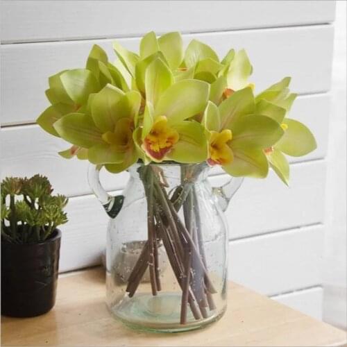 Cymbidium Artificial Bouquet Garden Wedding Decor Christmas Home Furnishings Table Decoration Flower Arrangement Photo Props